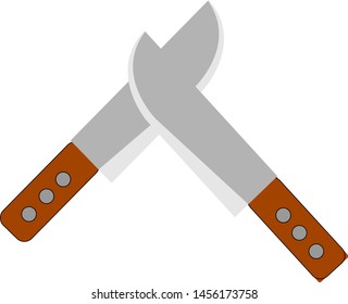 Silver knifes, illustration, vector on white background