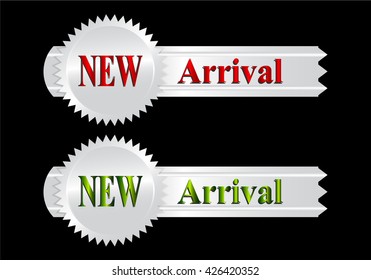 Silver label new arrival icon sign elegance vector illustration