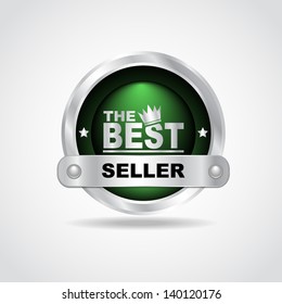 Silver label. Premium quality. 100% guarantee. Vector illustration