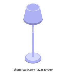 Silver lamp icon isometric vector. Stand furniture. Decor light
