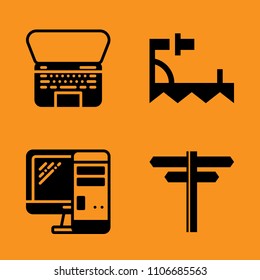 silver, landscape, shape and gray icons set. Vector illustration for web and design