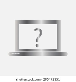 Silver  Laptop Icon