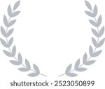 Silver Laurel Leaves Round, Silver Laurel rank, Silver circular laurel foliate, Laurel Leave