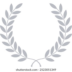 Silver Laurel Leaves Round, Silver Laurel rank, Silver circular laurel foliate, Laurel Leave