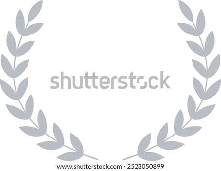 Silver Laurel Leaves Round, Silver Laurel rank, Silver circular laurel foliate, Laurel Leave