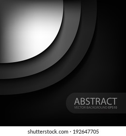 Silver layer background on black and grey multi layer overlap on black background for text and message design
