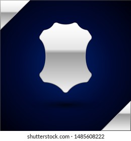 Silver Leather icon isolated on dark blue background.  Vector Illustration