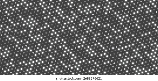 Fundo de tela LED prata, fundo de meio-tom brilhante. Padrão de disco abstrato, elemento de decoração de festa.