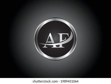 silver letter AF metal combination alphabet logo icon design with grey color on Black and white gradient design for a company or business