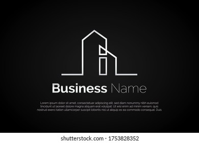 Silver Letter B With mono line style incorporated with in for Initial Letter Logo For Your Real Estate Company, Business, Association. Alphabet Logo Template Ready For Use, Modern Initial Logo