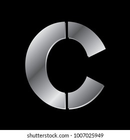 silver letter C