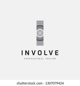 Silver I Letter Dot Logo Design
