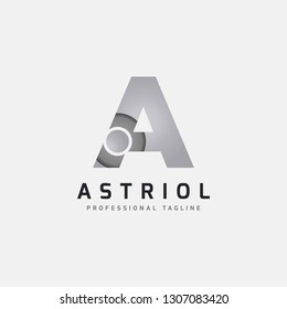Silver A Letter Dot Logo Design