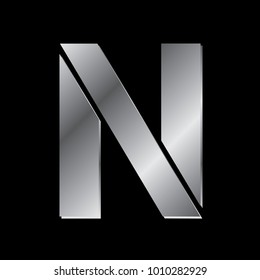 silver letter N