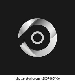 Silver Letter O Logo Design. Alphabetic Logo Design.
