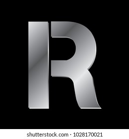 silver letter R