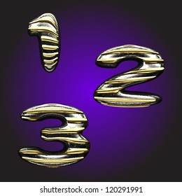 silver letters with gold