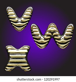 silver letters with gold