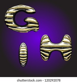 silver letters with gold