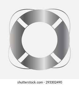 Silver Lifebuoy icon. Vector illustration 