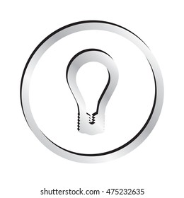 Silver Light Bulb Icon