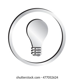 Silver Light Bulb Icon