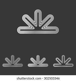 Silver line abstract logo design set
