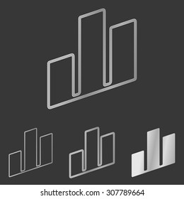Silver line architecture logo design set