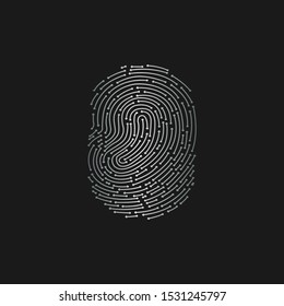 Silver Line Arrow Fingerprint Vector Logo,sign, symbol vector design concept.