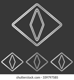 Silver line cat eye logo design set