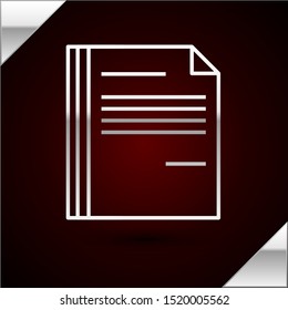 Silver line File document icon isolated on dark red background. Checklist icon. Business concept.  Vector Illustration