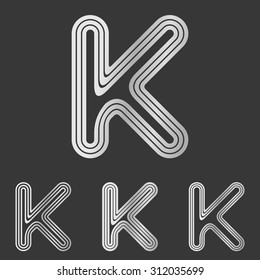 Silver line k logo design set