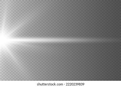 Línea plateada con efectos luminosos. Aislado sobre un fondo negro transparente. Ilustración vectorial, eps 10.
