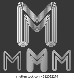 Silver line m logo design set