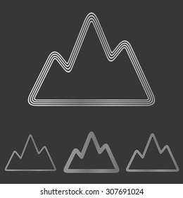 Silver line mountain logo design set