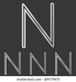 Silver line n logo design set