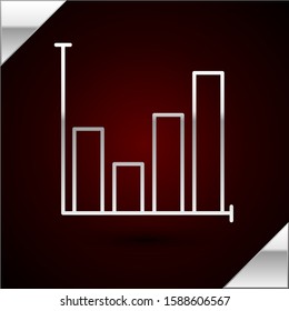 Silver line Pie chart infographic icon isolated on dark red background. Diagram chart sign.  Vector Illustration