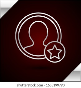 Línea Silver Premium crea un icono de pantalla de cuenta aislado en color rojo oscuro.  Ilustración vectorial