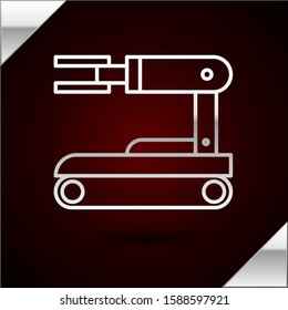 Silver line Robot icon isolated on dark red background.  Vector Illustration - Powered by Shutterstock - Get 15% off with code: PIKWIZARD15