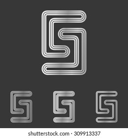 Silver line s logo design set