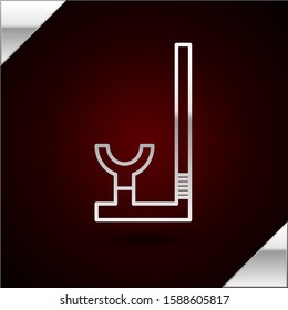 Silver line Snorkel icon isolated on dark red background. Diving underwater equipment.  Vector Illustration