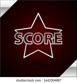 Silver line Star icon isolated on dark red background. Favorite, score, best rating, award symbol.  Vector Illustration