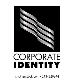 Silver logo on a black background for industry or to give an identity to a metallurgical company. 