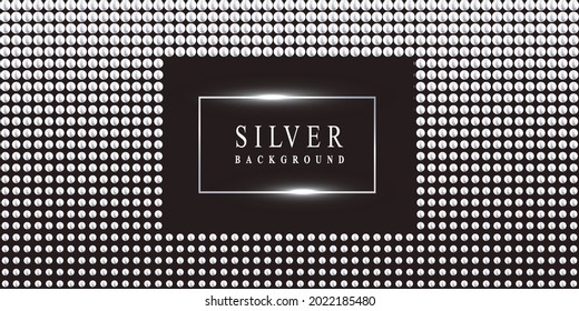 Silver luxury background with beads. Vector illustration.