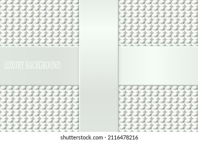 Silver luxury background with beads. Vector illustration.
