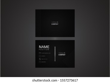 silver luxury business card design template - vector