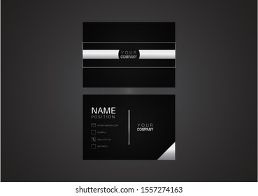 silver luxury business card design template - vector
