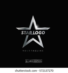 Silver Luxury Star Logo Vector for Rising Star, Leader Club, Fashion, Event and Technology Company logo