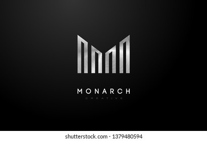 Silver M Logo.M Letter Icon Design Vector Illustration.