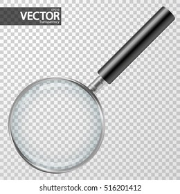 silver magnifier with checkered background showing transparency effect